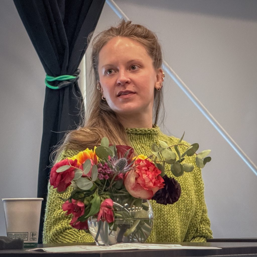 Kiki deLohr at a discussion about Come from Away