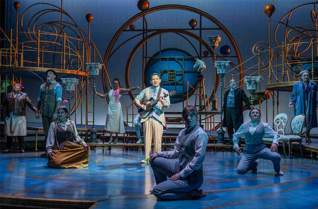 A Midsummer Night’s Dream (2026): Justin Huertas and Ensemble. Photo by Jenny Graham.